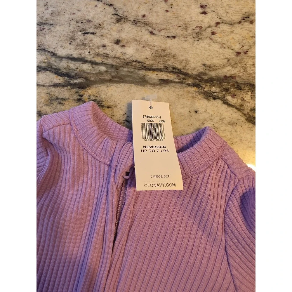 Old Navy lavender onsie and headband newborn